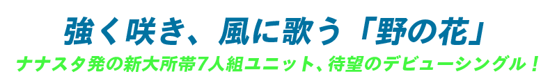 強く咲き、風に歌う「野の花」ナナスタ発の新大所帯7人組ユニット、待望のデビューシングル！